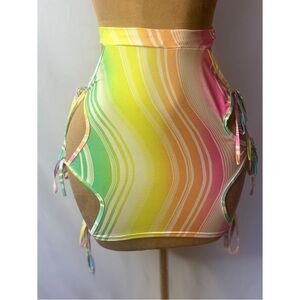 Vibrant Multicolor Striped Skirt
